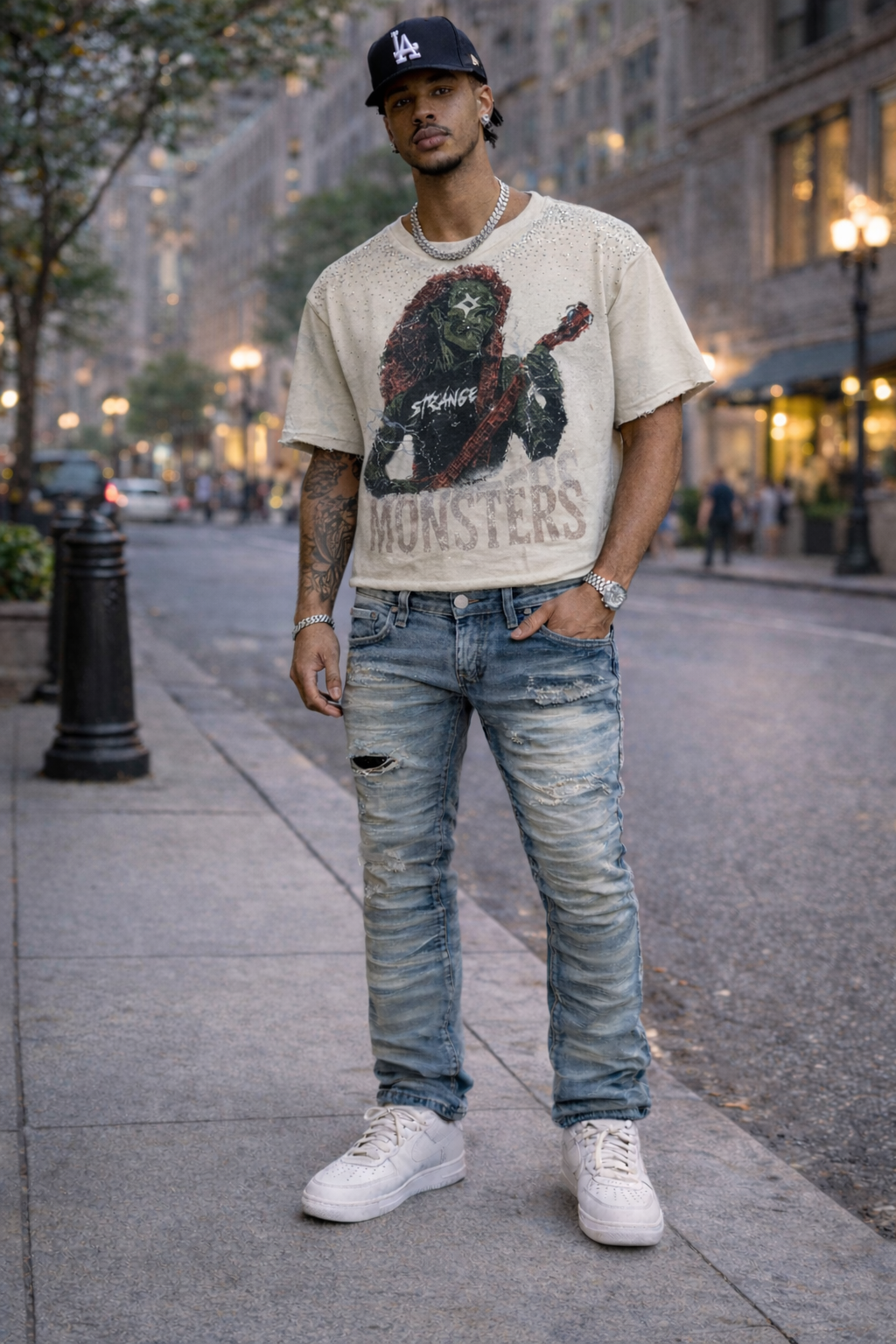 BKYS-T1324R-Monsters Cropped Tee - Pioneer Apparel