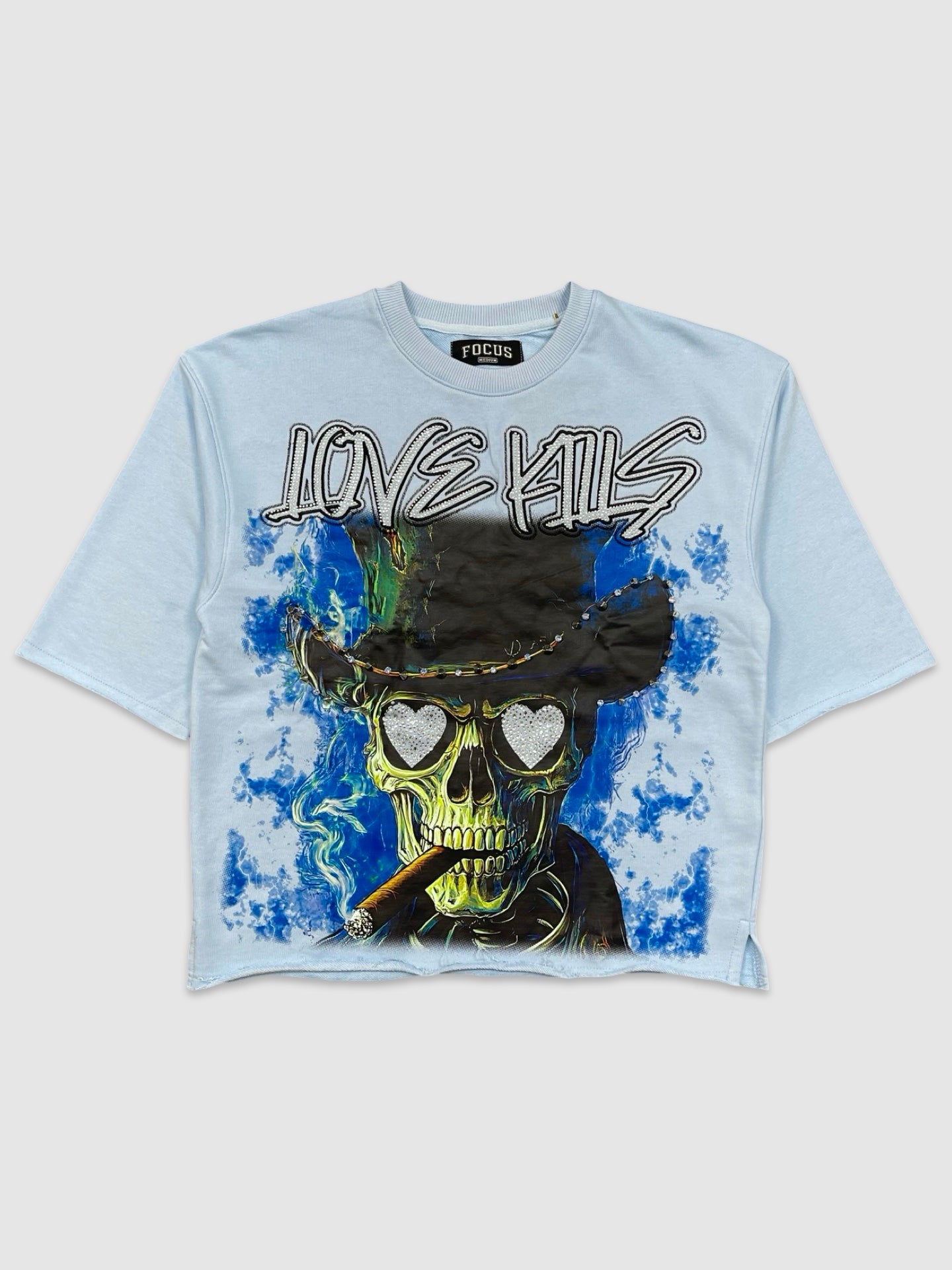 FOC-80787-Love Kills Cropped T-shirt - Pioneer Apparel